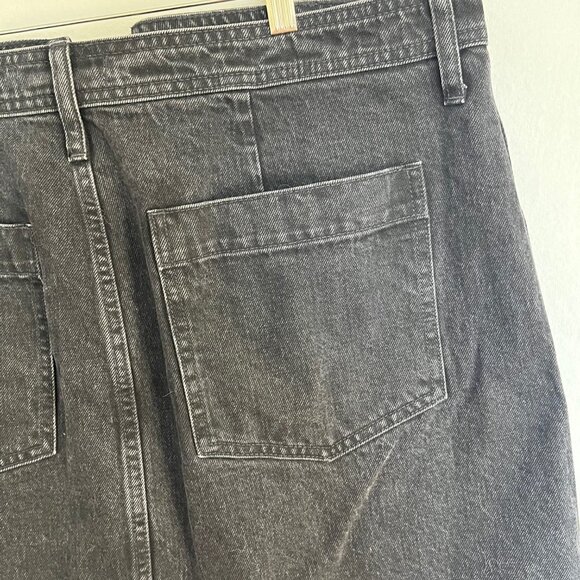NWT Madewell High Waist Button Down Front Black Denim Skirt with Pockets, 33 - Picture 7 of 8